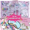 Ladlee Galleria UNICORN 44 pcs Combo Pack | Gifts for Girls | Unicorn Theme Birthday gift for kids Age 6-8 years , 10-12 year old | Unicorn Stationery Set, Coloring book, Scratch Pad, Eye Mask – Unicorn # 9