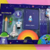Ladleegalleria Space Stationery Writing Set – Space Diary, Pencils, Sharpener, Unique Erasers for Girls Ages 4-11 Years Old Birthday Party Return Gift Set for Girls Kids