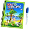 Ladlee Galleria Magic Water Coloring Doodle Book & Magic Pen Reusable Magic Water Quick Dry Book Water Coloring Book Doodle with Magic Pen Painting Board for Children Education Drawing Pad (Pack of 1)